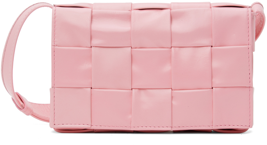 Bottega Veneta Pink Small Cassette Bag In 5834 Ribbonsilver