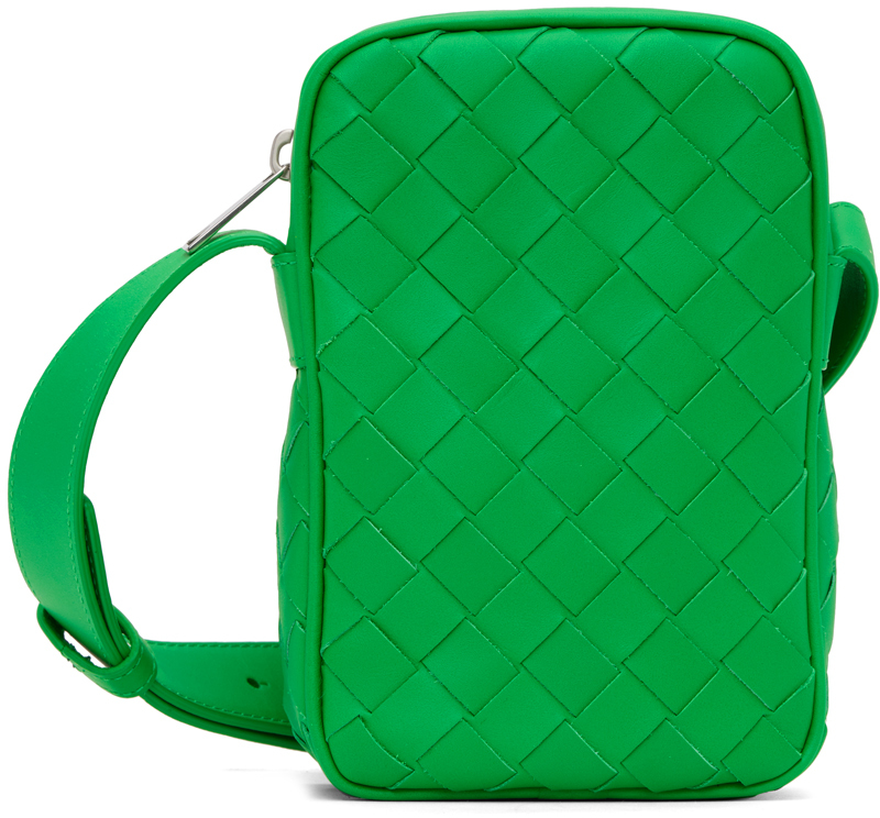 Bottega Veneta Green Intrecciato Messenger Bag