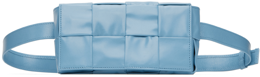 Bottega Veneta Blue Cassette Belt Bag In 8545 Windswept-silve