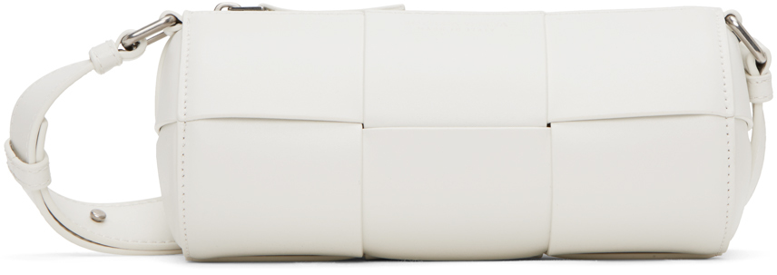 Bottega Veneta White Small Canette Bag In 8482 White-silver