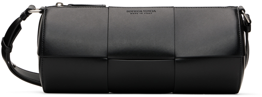 Bottega Veneta Black Medium Canette Bag In 8480 Black-silver