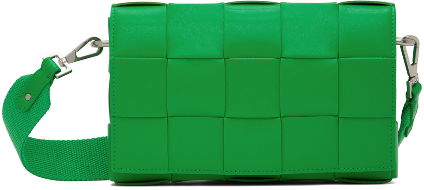 Bottega Veneta Green Cassette Bag In 3724 Parakeet-silver