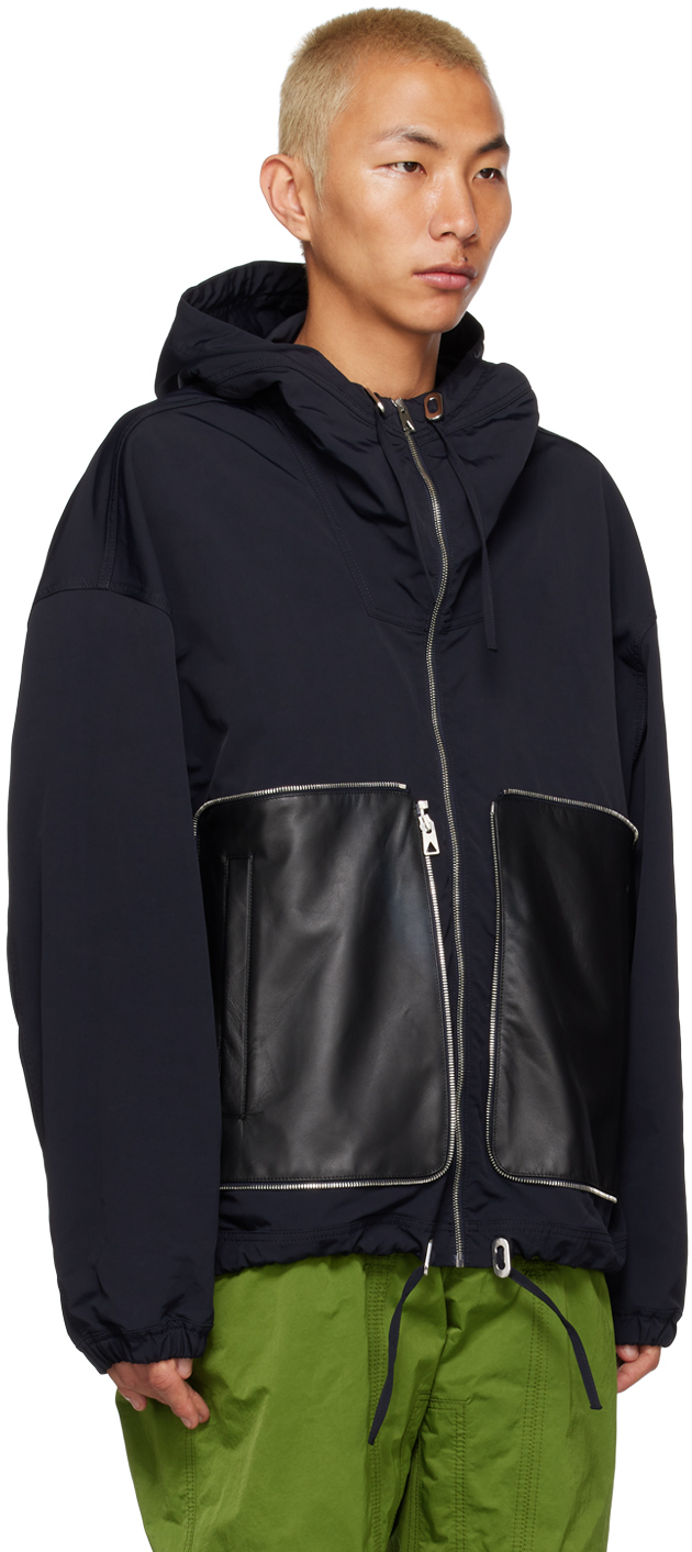BOTTEGA VENETA NAVY PACKABLE JACKET