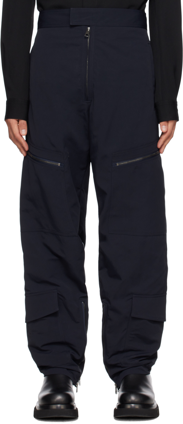 Bottega Veneta: Navy Zip Cargo Pants | SSENSE Canada