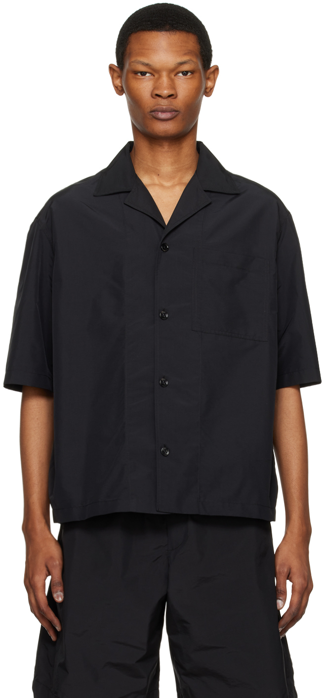 Bottega Veneta Black Short Sleeve Shirt In 1000 Black