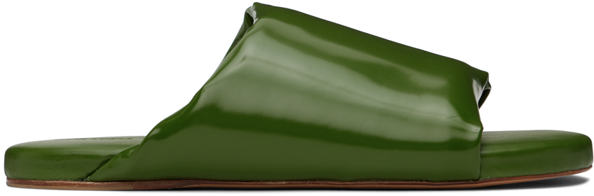 Bottega Veneta Cushion Leather Sandals In Green