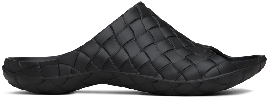 Bottega Veneta Black Intrecciato Sandals In 1000 Black