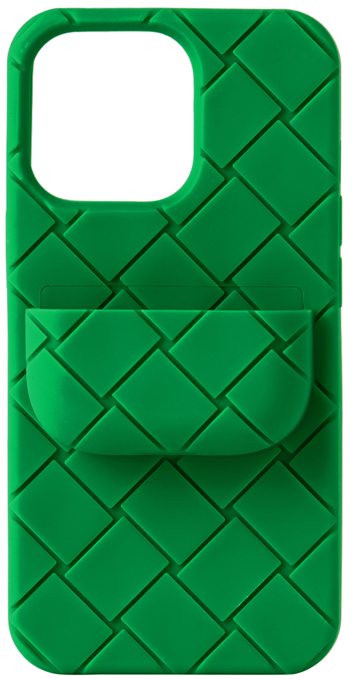 Green Intreccio AirPods Pro iPhone 13 Pro Case by Bottega Veneta