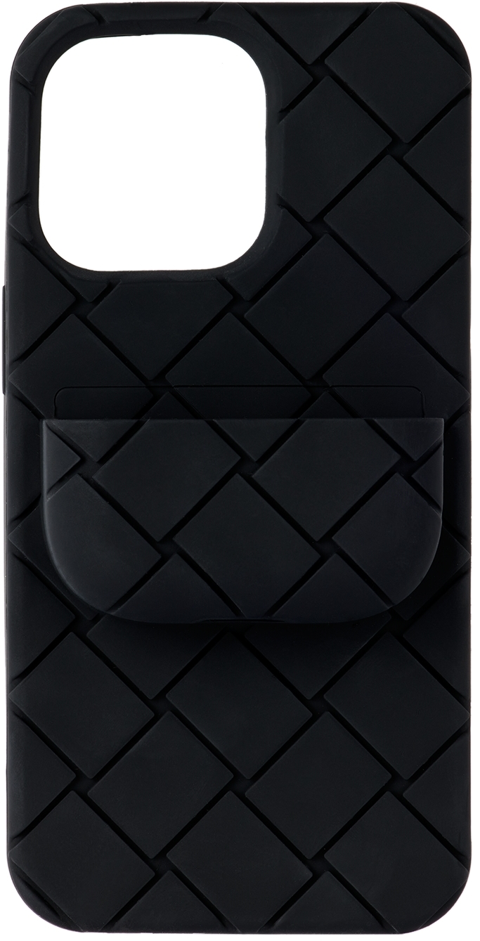 Black Intreccio iPhone 13 Pro Case by Bottega Veneta on Sale