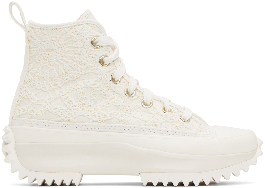 Converse Off-white Run Star Hike Sneakers In Egret/egret/light Go