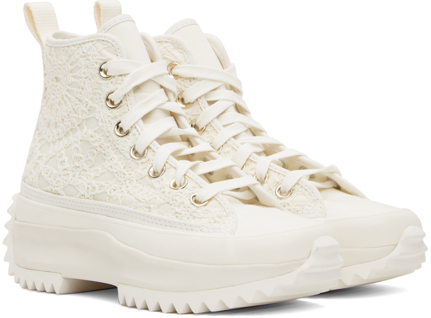 Converse Off-white Run Star Hike Sneakers In Egret/egret/light Go