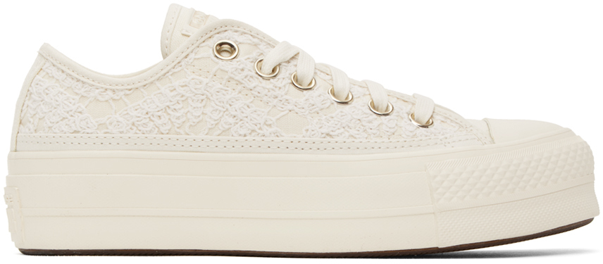 Converse Off-white Chuck Star Lift Sneakers In White/egret/egret