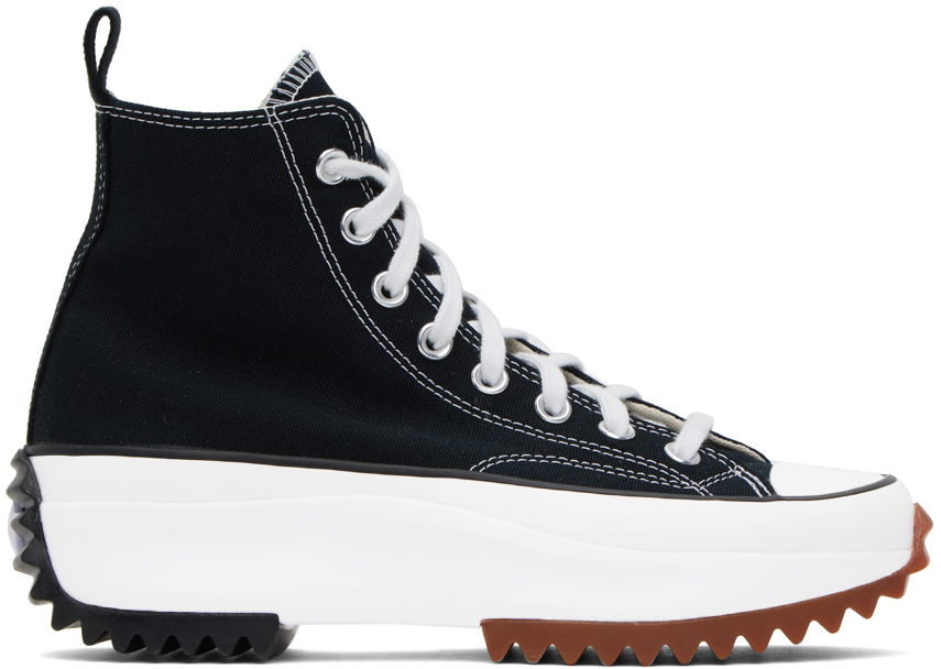 Converse Black Run Star Hike Sneakers In Black/white/gum | ModeSens