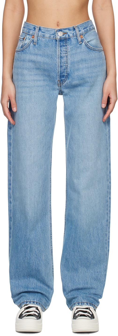 Re/Done Blue Loose Long Jeans