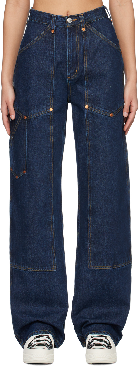Re/Done Blue Super High Workwear Jeans