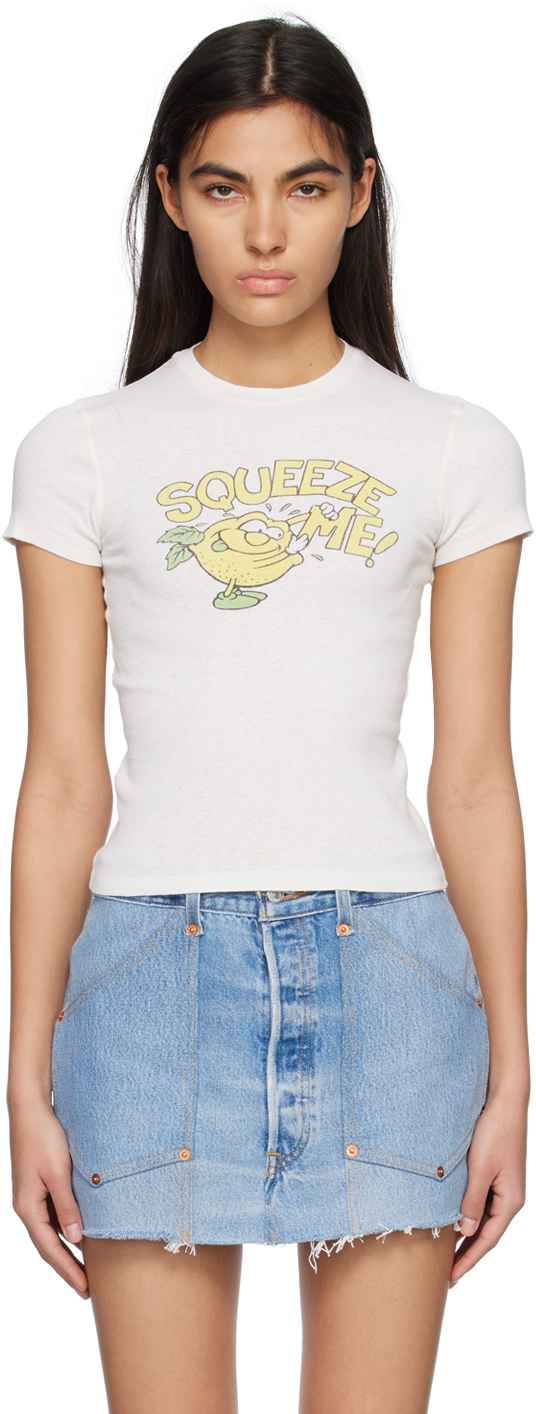 Re/done 90s Baby Tee Squeeze Me In Vintage White