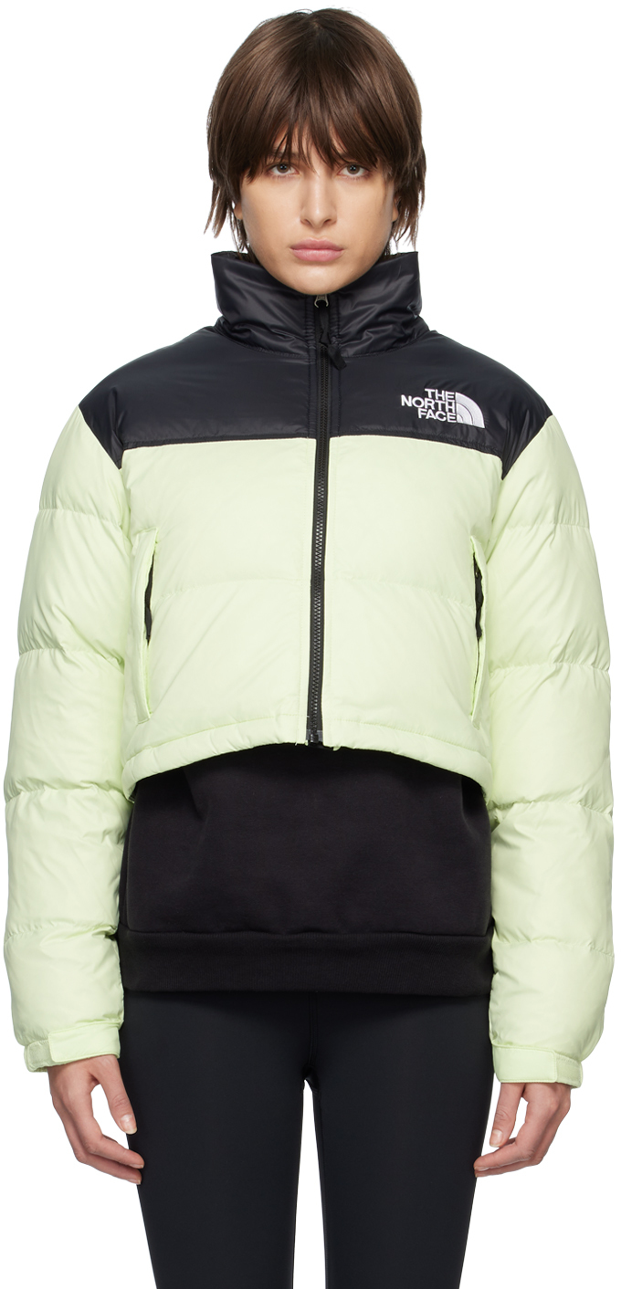 Shop The North Face Green Nuptse Short Down Jacket In N13 Lime Cream