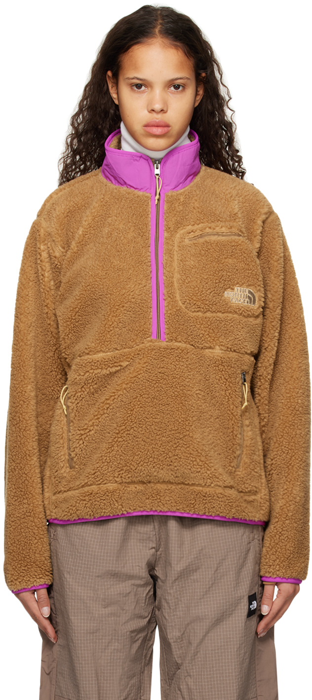 Brown Extreme Pile Jacket In Iae Utility Brown/pu