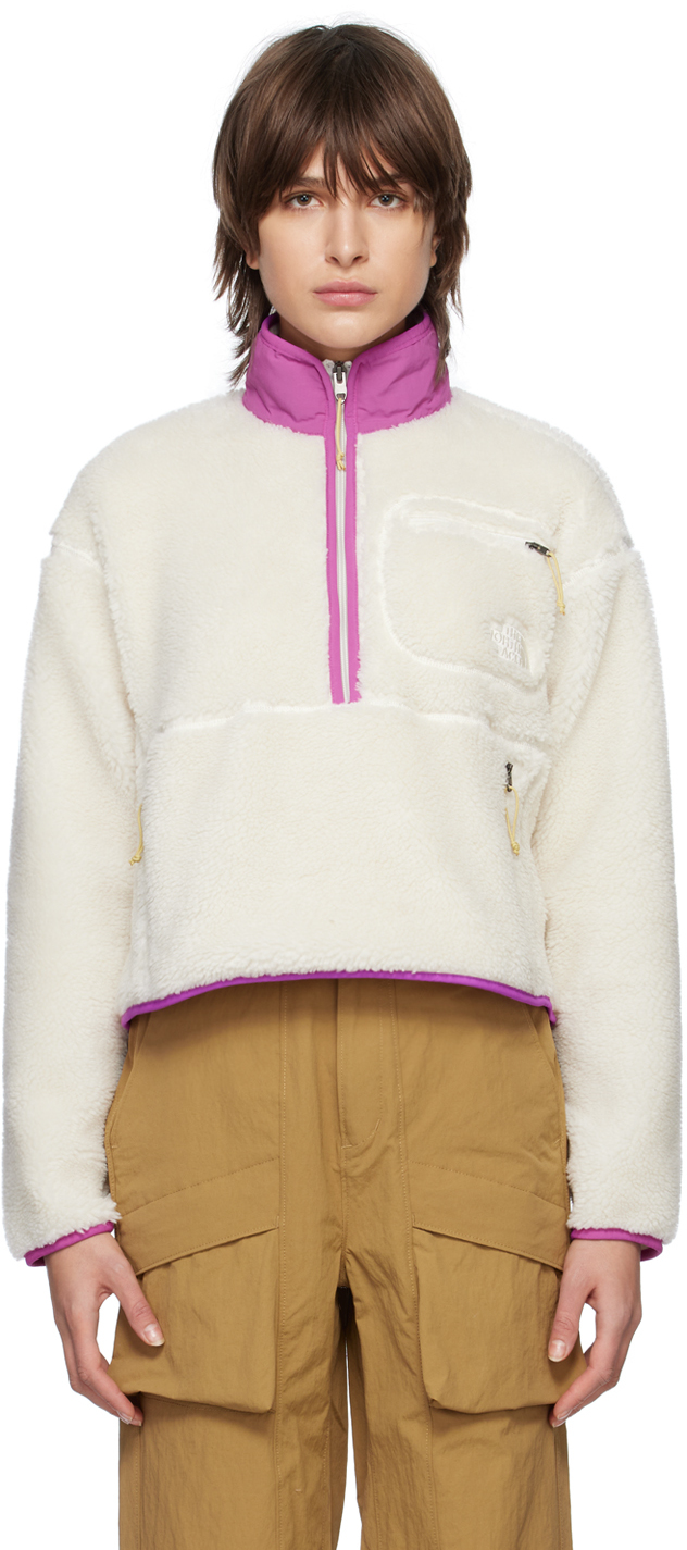 Shop The North Face White Extreme Pile Sweatshirt In Pv2 Gardenia White/p