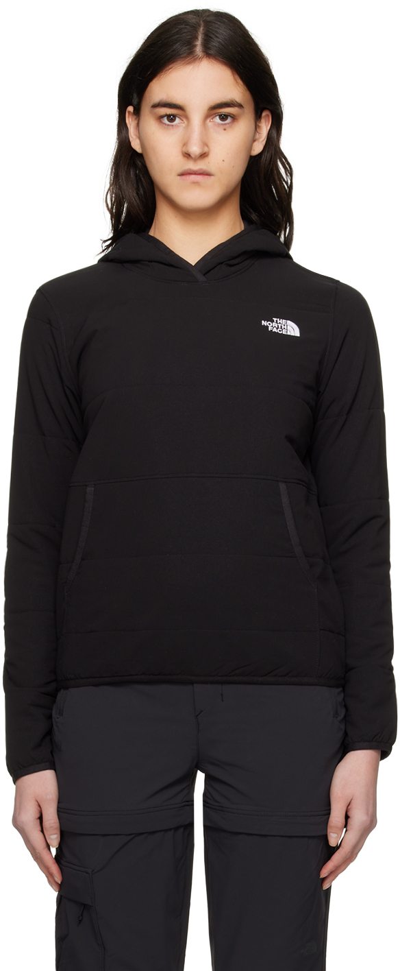 The North Face Black Quilted Hoodie In Jk3 Tnf Black