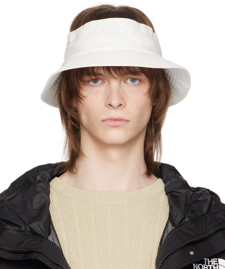 The North Face White Class V Top Knot Bucket Hat In N3n Gardenia White
