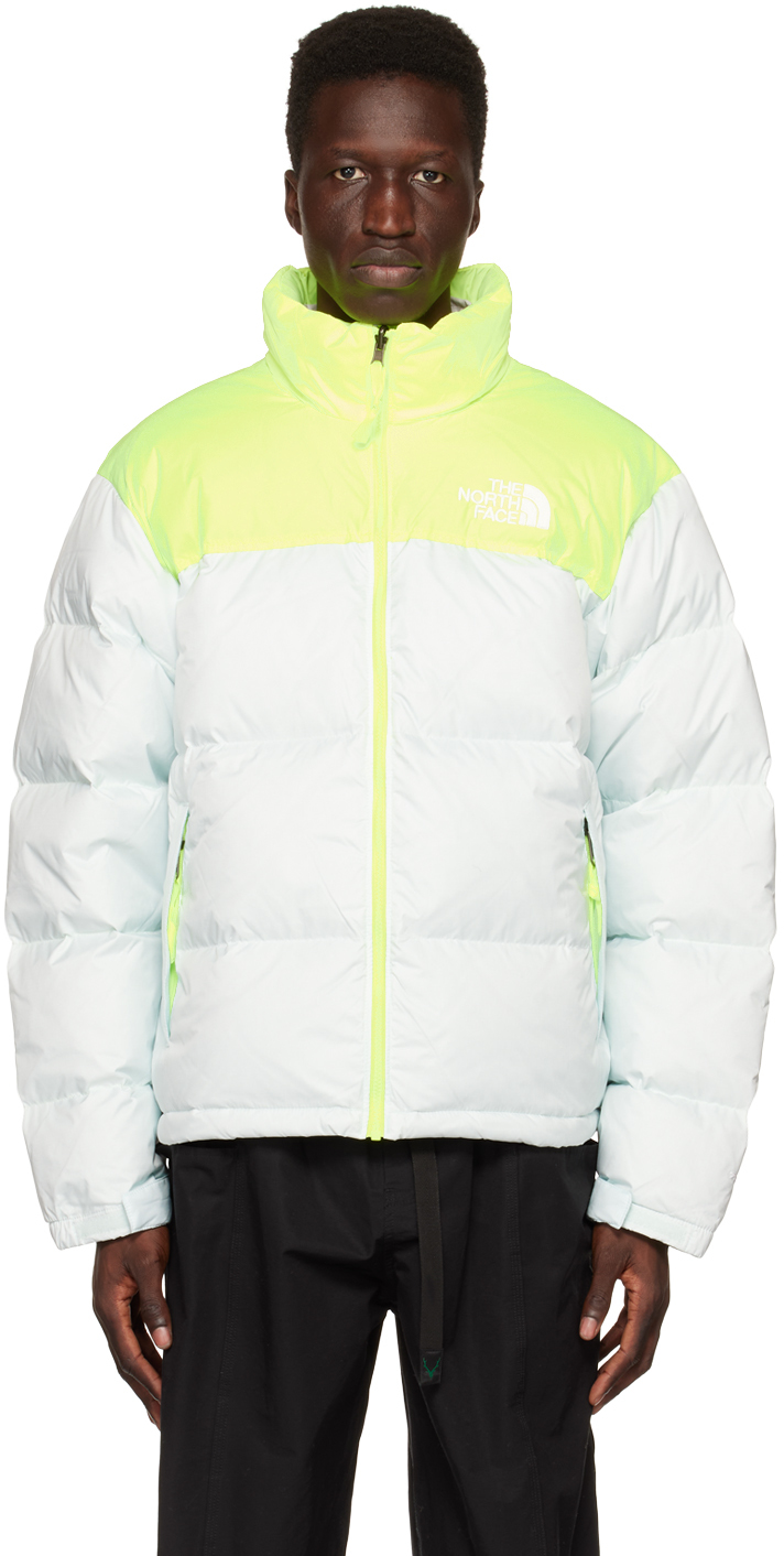 Blue & Yellow 1996 Retro Nuptse Down Jacket by The North Face on Sale