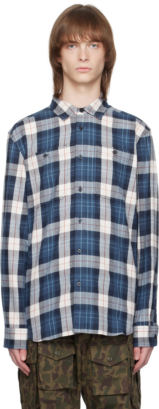 The North Face Navy & White Arroyo Shirt In Shady Blue Icon Pla