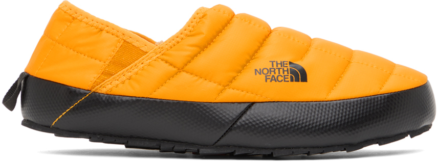 Shop The North Face Orange Thermoball Traction V Mules In Zu3 Summit Gold/tnf