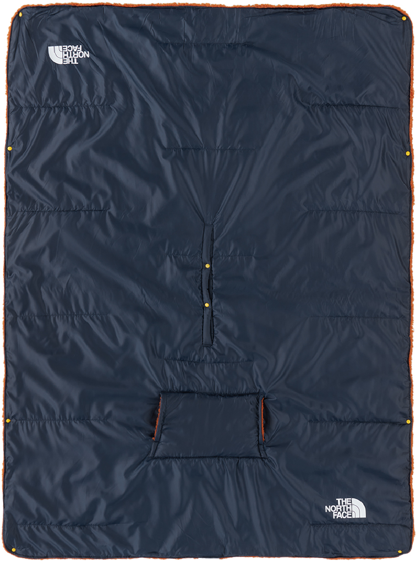 Navy & Orange Wawona Fuzzy Convertible Blanket