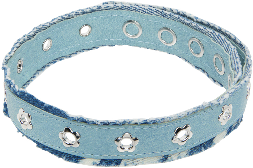 Blue Denim Flower Choker