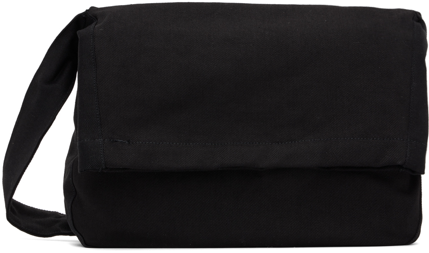 Our Legacy Black Sling Bag In Washed Black Denim | ModeSens
