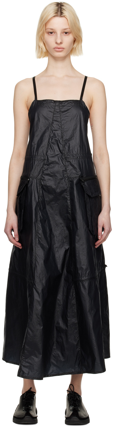 OUR LEGACY BLACK PARACHUTE MIDI DRESS