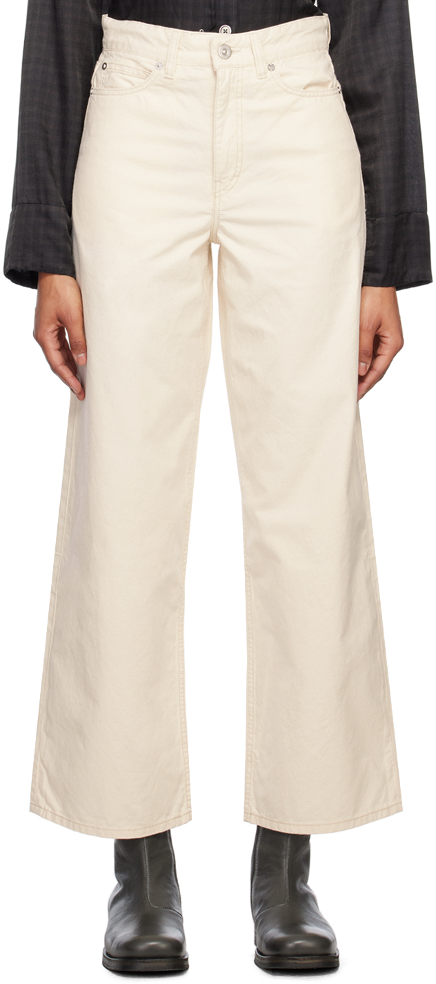 Our Legacy Off-white Full Cut Trousers In Neutrals
