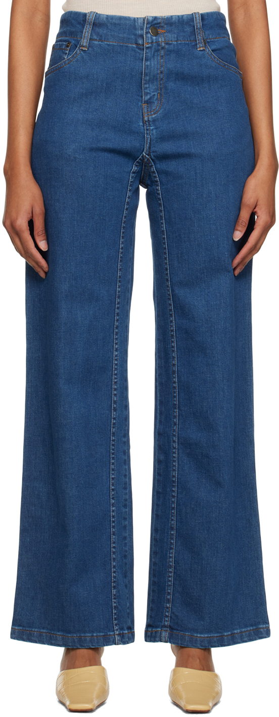 Subtle Le Nguyen Blue On-ward Jeans In Indigo