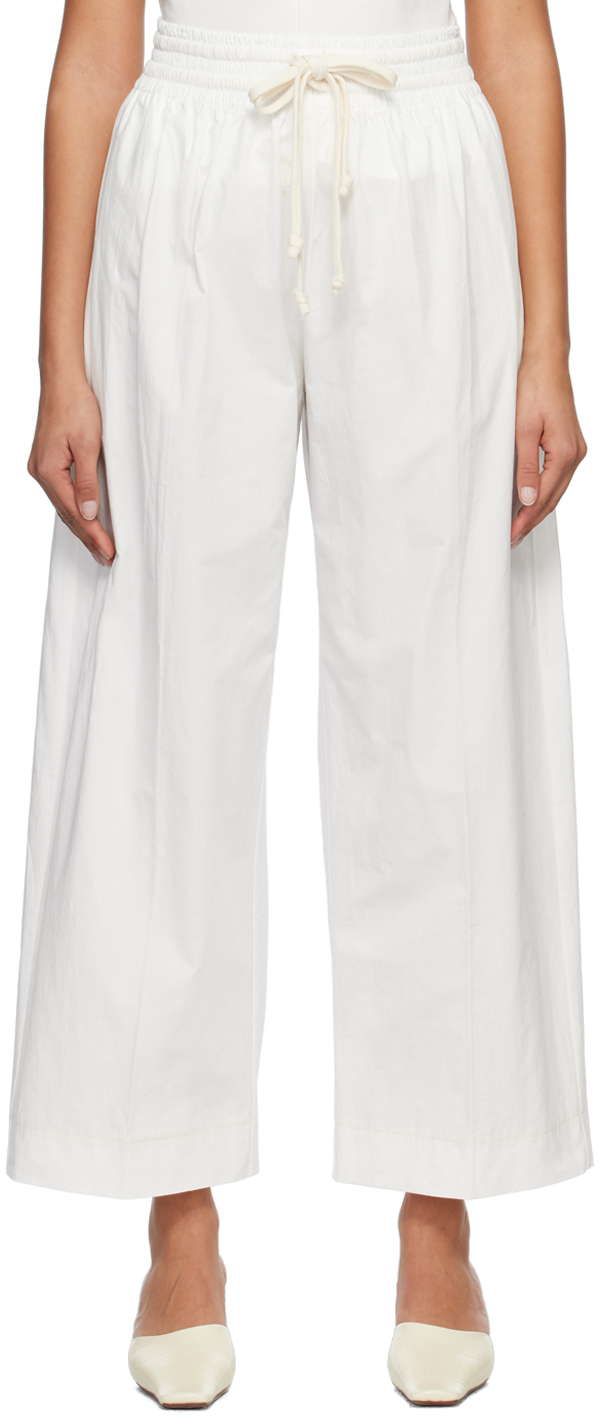 Subtle Le Nguyen White Drawstring Lounge Pants