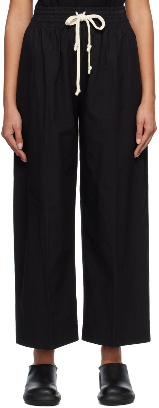 Black Drawstring Lounge Pants by Subtle Le Nguyen on Sale