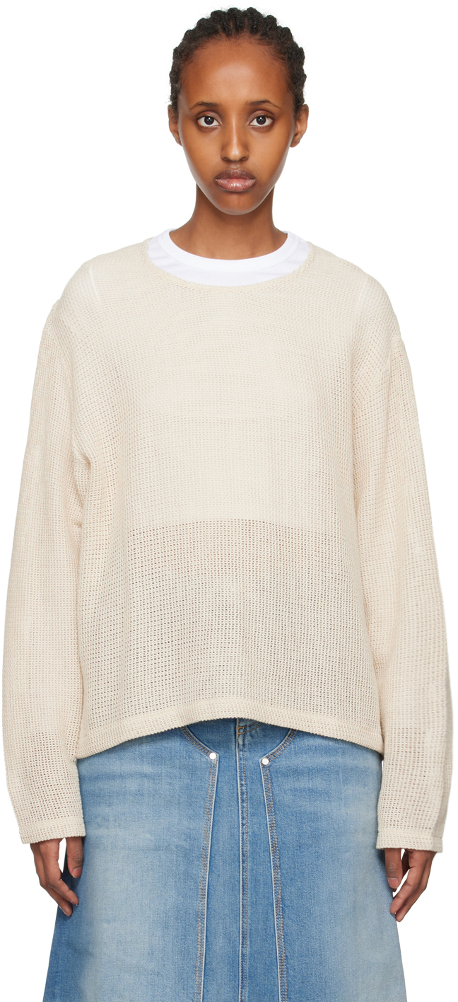 Our Legacy Beige Double Lock Sweater In Metallic Sand Rustic