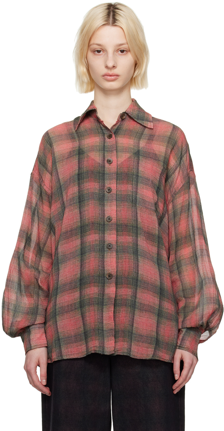 Our Legacy Pink Borrowed Shirt In Big Lumbercheck Prin