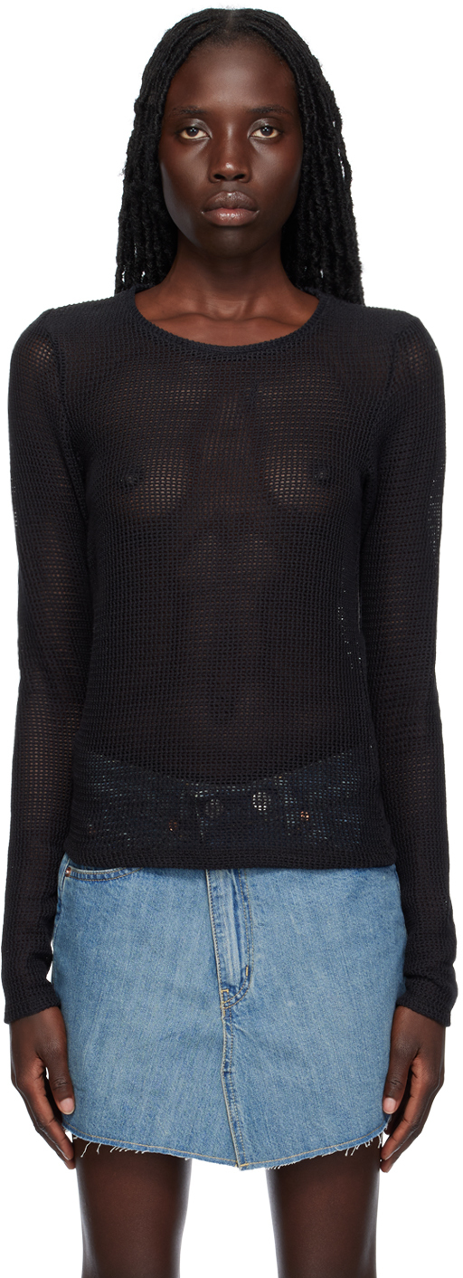 Black Super Slim Long Sleeve T-Shirt by Our Legacy on Sale