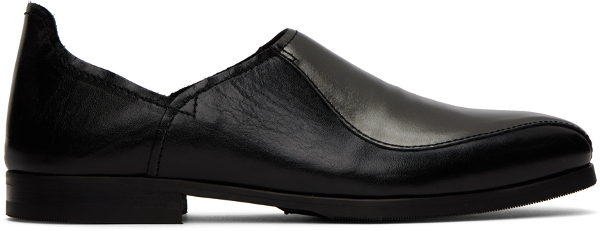 Our Legacy Black Cab Slippers In Chrome Waltz Leather