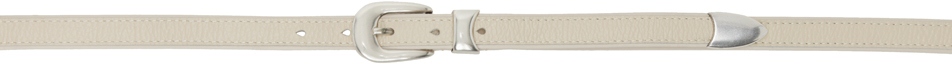 Our Legacy Off-white Pin-buckle Belt In Off White Leather