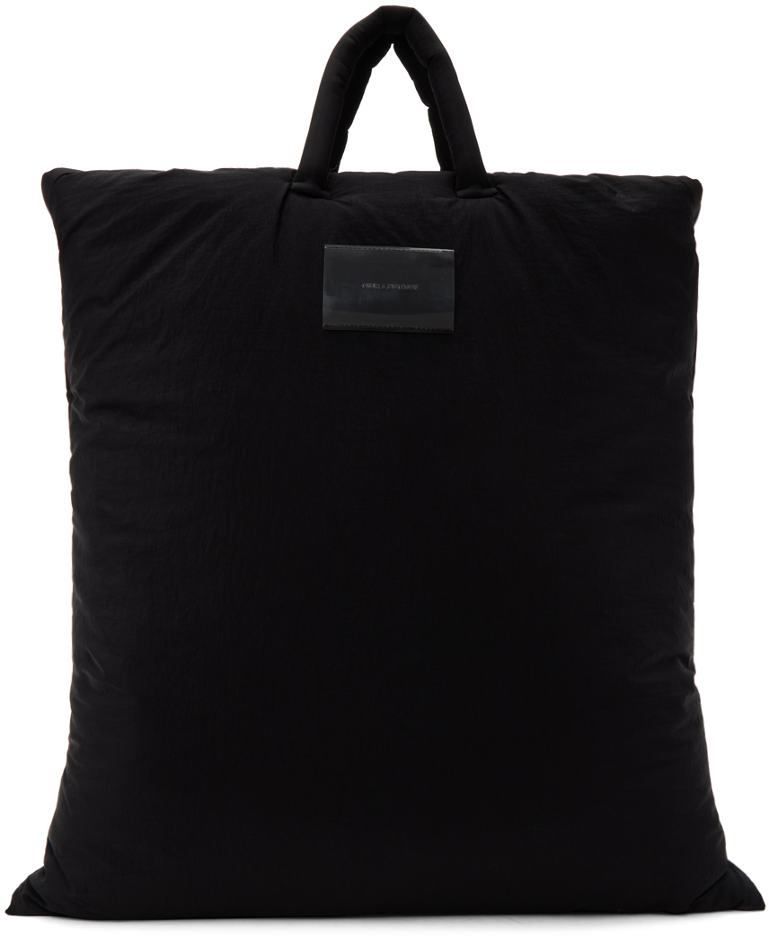 Our Legacy Black Big Pillow Tote In Black Surface Nylon