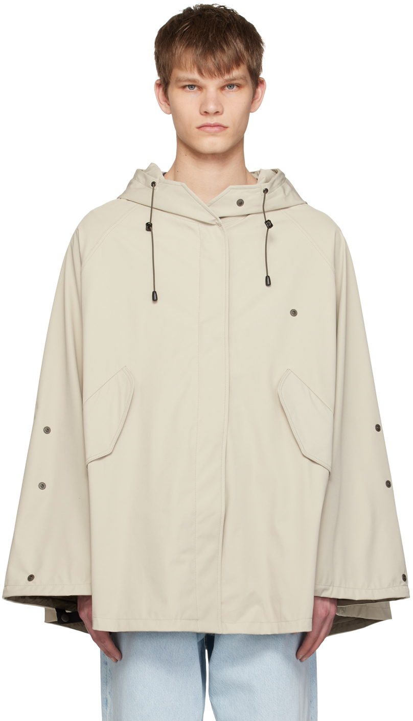 Our Legacy Off-white Hooded Jacket In Dusty White Muted Sc