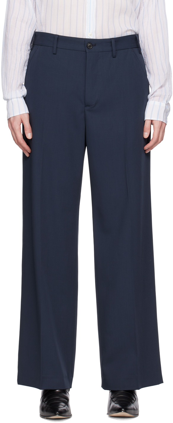 Our Legacy Sailor Wool Wide-leg Suit Trousers In Blue