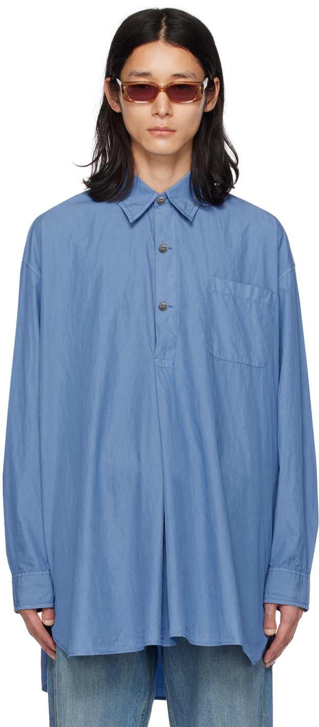 Our Legacy Oversized Button-up Shirt In Blue