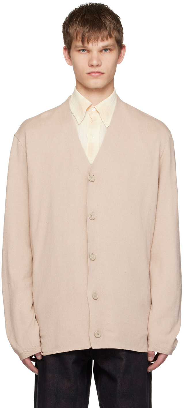 Shop Our Legacy Beige Button Cardigan In Rye Habitable Silk