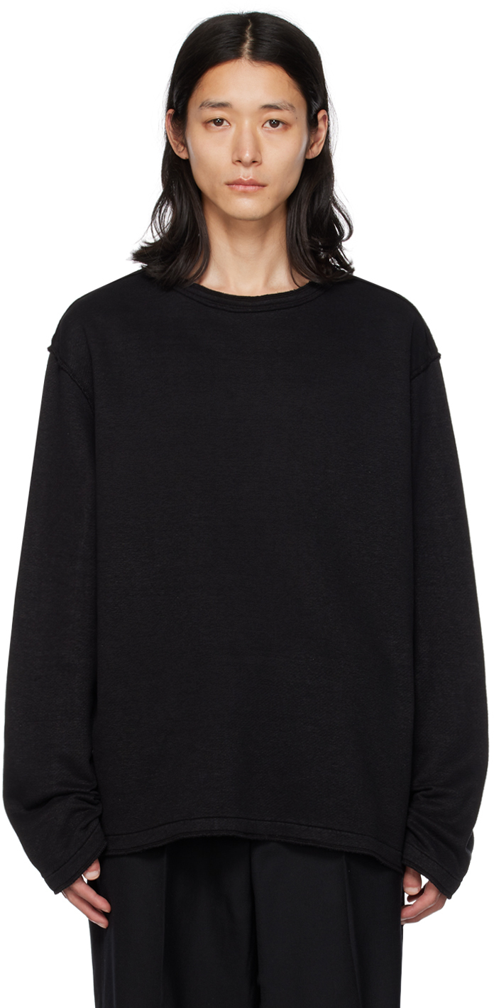 Shop Our Legacy Black Inverted Sweatshirt In Black Hemp Loopback