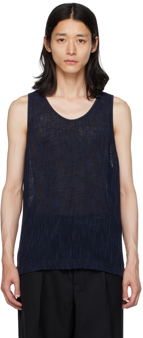 OUR LEGACY NAVY RELAXED TANK TOP