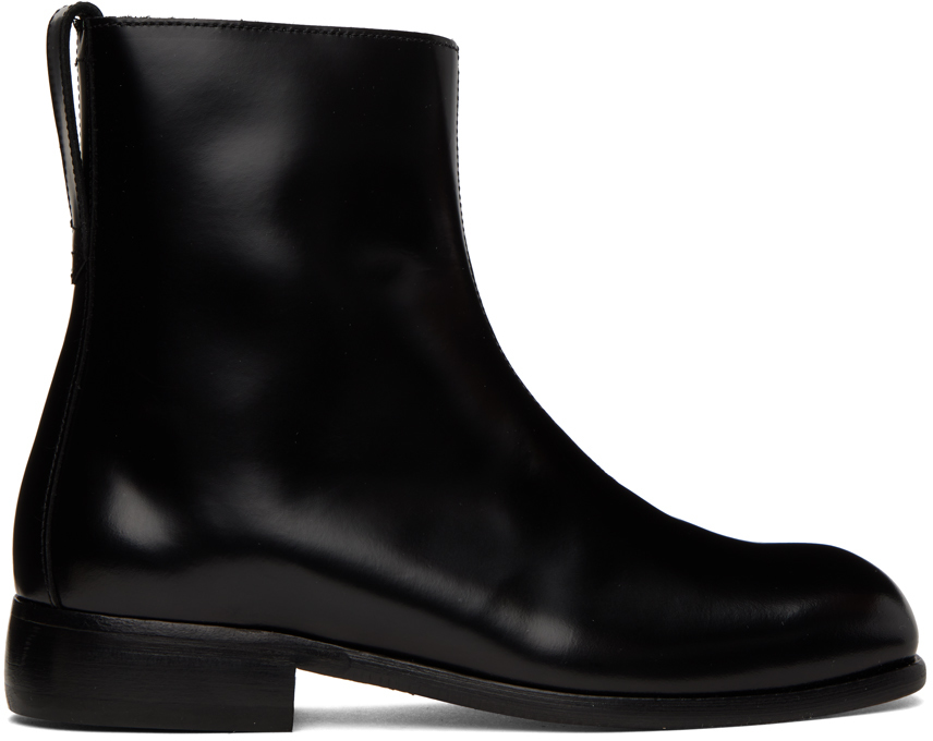 Our Legacy Michaelis Leather Ankle Boots In Black