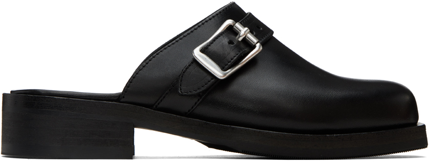 Our Legacy Black Camion Mules In Black Leather